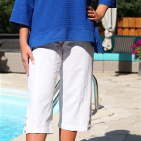 Ezze Wear 100% Cotton White Capris - Picture 1 of 6
